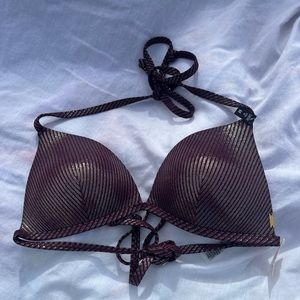 NWT PINK Shimmer Push Up Bikini Top